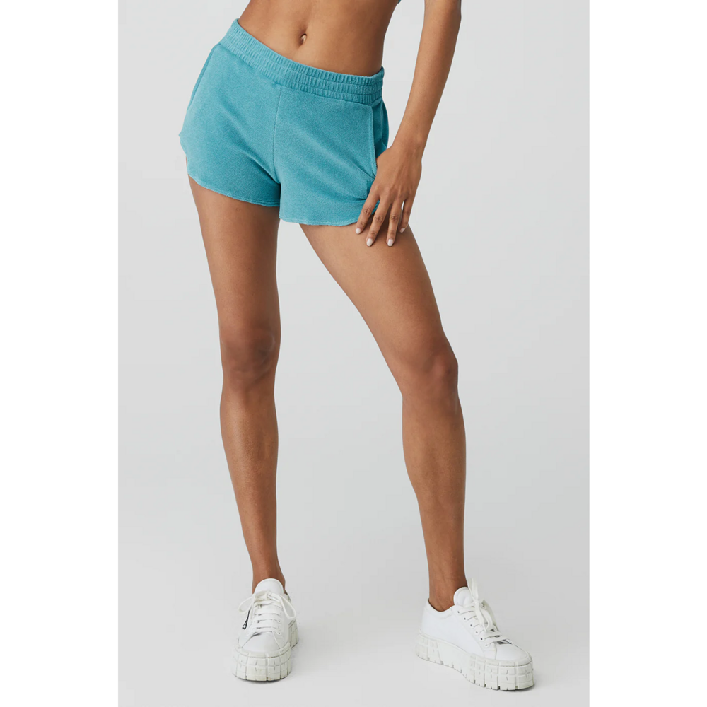 Alo Yoga Terry High-Waist Beachside Short in Blue